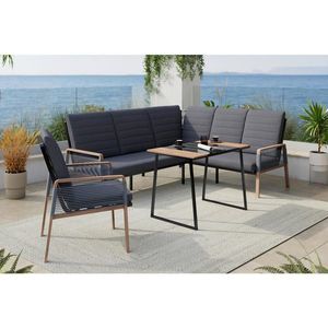 Ambia Garden TERASOVÁ SEDACÍ SOUPRAVA 4dílné, kov, plast, textil obraz