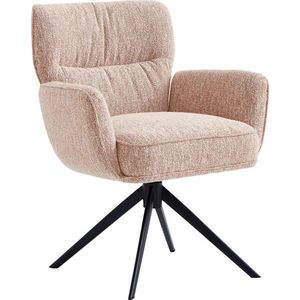 Novel ŽIDLE S PODRUČKAMI, železo, vzhled lnu, růžová, černá obraz