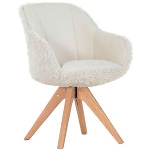 Landscape ŽIDLE S PODRUČKAMI, vzhled kůže, plyš, krémová, bílá obraz