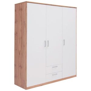 Xora ŠATNÍ SKŘÍŇ S OTOČNÝMI DVEŘMI, bílá, dub wotan, 157/194/54 cm obraz