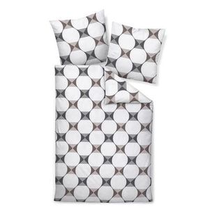 Janine POVLEČENÍ, makosatén, šedá, černá, bílá, 135/200 cm obraz