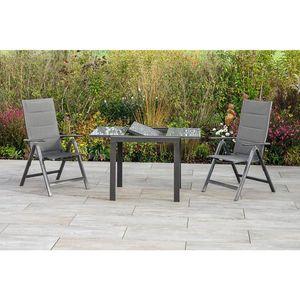 Gardenson ZAHRADNÍ STŮL, kov, sklo, 80-120/75, 5/70 cm obraz