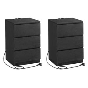 MID.YOU SADA NOČNÍCH STOLKŮ, černá, 40/59/35 cm obraz