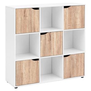 MID.YOU REGÁL, bílá, barvy dubu, 89/91/29 cm obraz