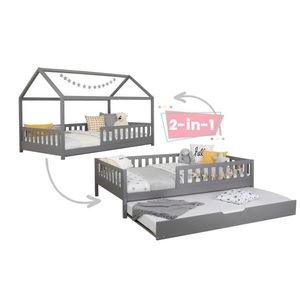 MID.YOU VÝSUVNÁ POSTEL, 100/200 cm, světle šedá obraz