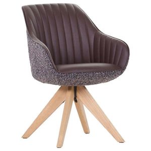home24 ŽIDLE S PODRUČKAMI, žinylka, vzhled kůže, fialová, barvy dubu obraz