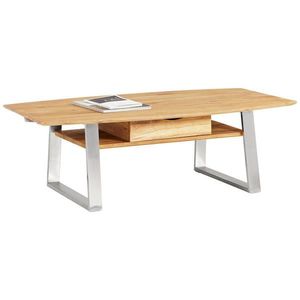 Novel KONFERENČNÍ STOLEK, barvy dubu, barvy nerez oceli, dřevo, kov, 100/60/35 cm obraz
