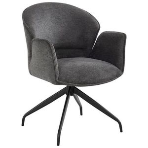 MID.YOU ŽIDLE S PODRUČKAMI, železo, tkaná látka, černá obraz