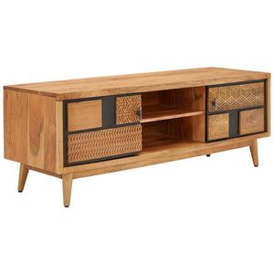 Livetastic NÍZKÁ KOMODA, akácie, mangové dřevo, přírodní barvy, černá, 145/50/45 cm obraz