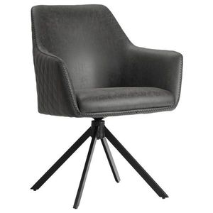 Ambia Home ŽIDLE S PODRUČKAMI, železo, mikrovlákno, antracitová, černá obraz