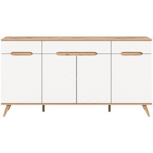 MID.YOU ŠIROKÁ KOMODA, bílá, barvy dubu, 185/95/40 cm obraz