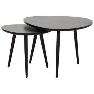 Carryhome SADA KONFERENČNÍCH STOLKŮ, černá, dřevo, kov, 74/68/45 cm obraz