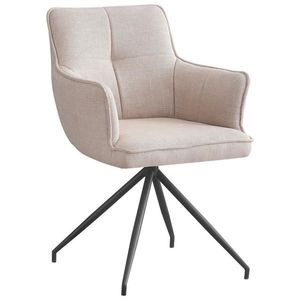 Novel ŽIDLE S PODRUČKAMI, železo, tkaná látka, černá, béžová obraz