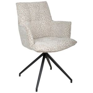 Novel ŽIDLE S PODRUČKAMI, železo, žakár, černá, šedohnědá, béžová obraz