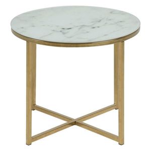 Ambia Home KONFERENČNÍ STOLEK, šedá, bílá, barvy zlata, kov, sklo, 50/50/42 cm obraz