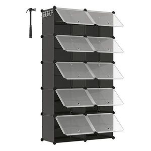 REGÁL NA BOTY, černá, 83/156/32 cm obraz