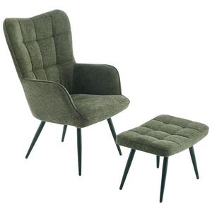 Ti'me RELAXAČNÍ KŘESLO S TABURETEM, kov, textil, zelená obraz