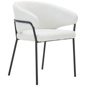 Livetastic ŽIDLE S PODRUČKAMI, železo, látka teddy, bílá obraz