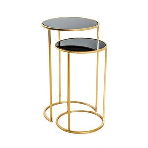 SADA STOLKŮ, černá, barvy zlata obraz