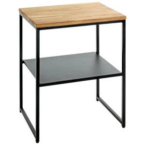 ODKLÁDACÍ STOLEK, dub, černá, barvy dubu obraz
