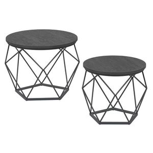 MID.YOU SADA KONFERENČNÍCH STOLKŮ, černá, kov, kompozitní dřevo, 50/50/40, 6 cm obraz