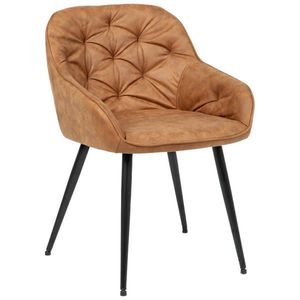 Livetastic ŽIDLE S PODRUČKAMI, železo, vzhled kůže, hnědá obraz