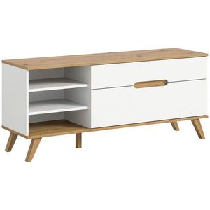 MID.YOU NÍZKÁ KOMODA, bílá, barvy dubu, 140/60/40 cm obraz