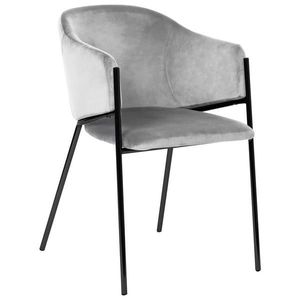 Livetastic ŽIDLE S PODRUČKAMI, samet, černá, světle šedá obraz