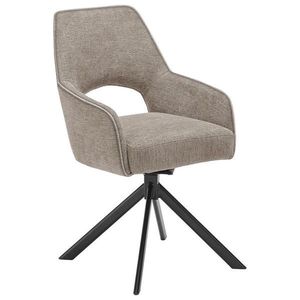 SetOne by Musterring ŽIDLE S PODRUČKAMI, železo, tkaná látka, černá, šedohnědá obraz