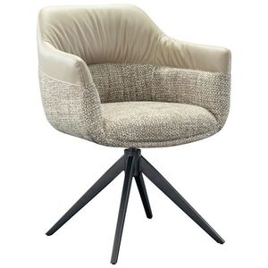 Novel ŽIDLE S PODRUČKAMI, železo, tkaná látka, mikrovlákno, šedohnědá obraz