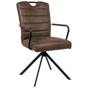 Ambia Home ŽIDLE S PODRUČKAMI, mikrovlákno, hnědá, černá obraz