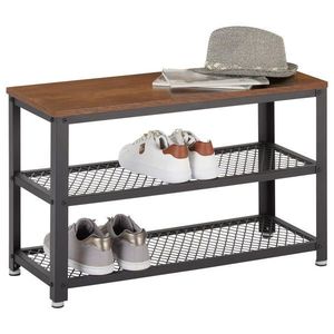 Carryhome REGÁL NA BOTY, přírodní barvy, černá, 73/45/30 cm obraz