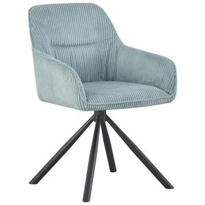 Carryhome ŽIDLE S PODRUČKAMI, železo, manšestr, černá, světle modrá obraz