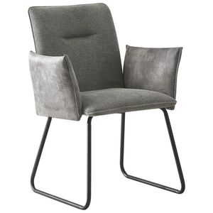 Livetastic ŽIDLE S PODRUČKAMI, železo, struktura, šedá, černá obraz