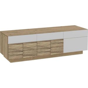 Voglauer KOMODA POD TELEVIZI, divoký dub, bílá, divoký dub, 192/58/55, 2 cm obraz