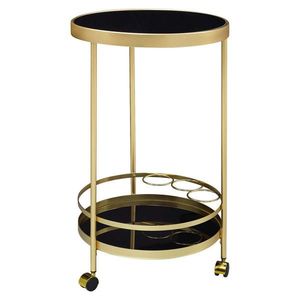 MID.YOU SERVÍROVACÍ VOZÍK, černá, barvy zlata, 45/45/76 cm obraz