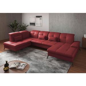 Sit & More SEDACÍ SOUPRAVA, textil, kůže, červená obraz