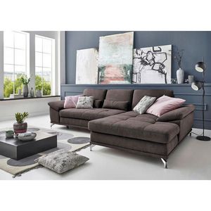 Sit & More ROHOVÁ SEDAČKA, textil, tmavě hnědá obraz