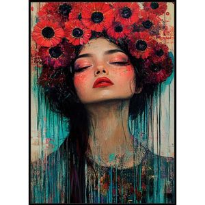 Monee OBRAZ NA SKLE, květiny, ženy, 50/70 cm obraz