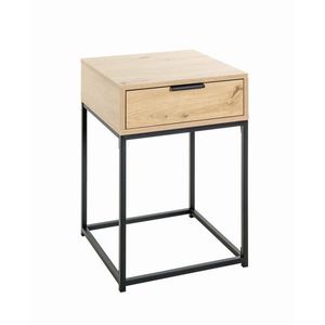 NOČNÍ STOLEK, černá, barvy dubu, 40/60/40 cm obraz