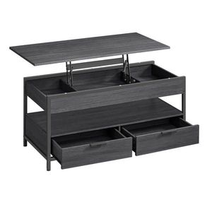 MID.YOU KONFERENČNÍ STOLEK, černá, kov, kompozitní dřevo, 100/48-62/50 cm obraz