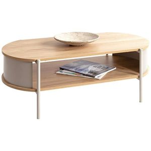 KONFERENČNÍ STOLEK, barvy dubu, světle šedá, kov, kompozitní dřevo, 100/54/37 cm obraz