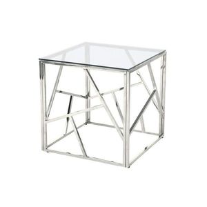 Livetastic ODKLÁDACÍ STOLEK, čiré, barvy stříbra obraz