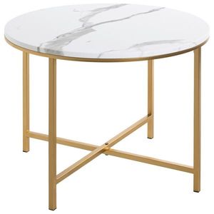 ODKLÁDACÍ STOLEK, bílá, barvy zlata obraz