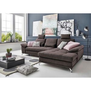 Sit & More ROHOVÁ SEDAČKA, textil, tmavě hnědá obraz