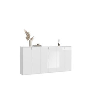 MID.YOU ŠIROKÁ KOMODA, vysoce lesklá bílá, obraz