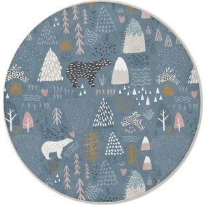 Modrý pratelný dětský koberec ø150 cm Forest Land – Mila Home obraz