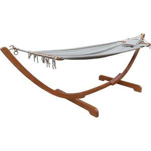 Zahradní houpací lehátko na konstrukci z eukalyptového dřeva Garden Pleasure Hammock Madeira obraz