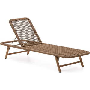 Hnědé dřevěné/kovové zahradní lehátko Dandara – Kave Home obraz