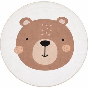 Hnědý/krémový pratelný dětský koberec ø120 cm Teddy Bear – Mila Home obraz